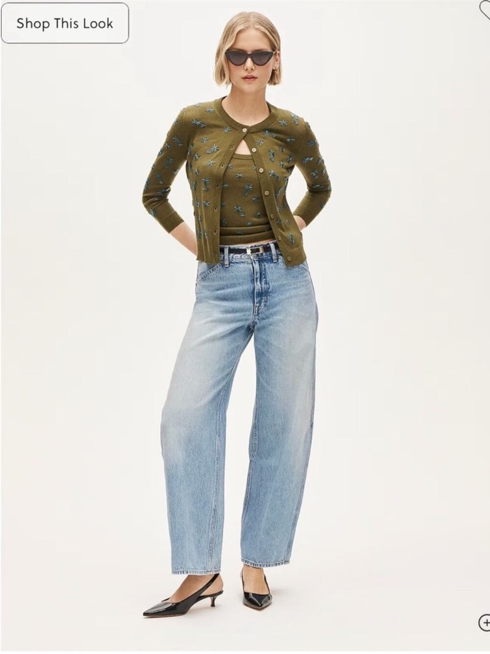 J.Crew Collection crewneck cardigan in merino wool with embellishments